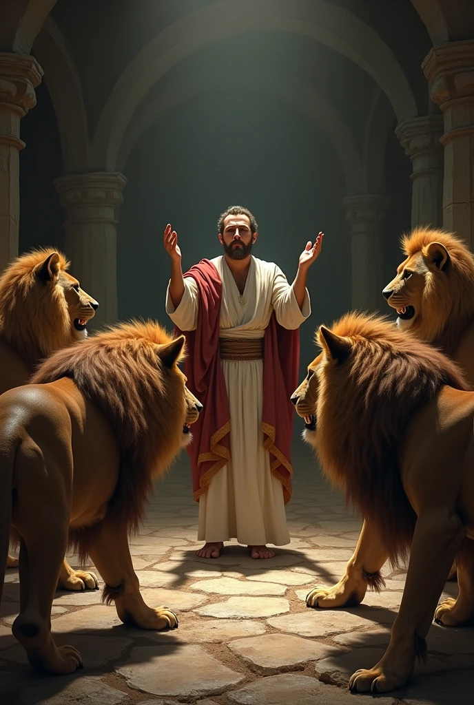 Daniel in the lions pit