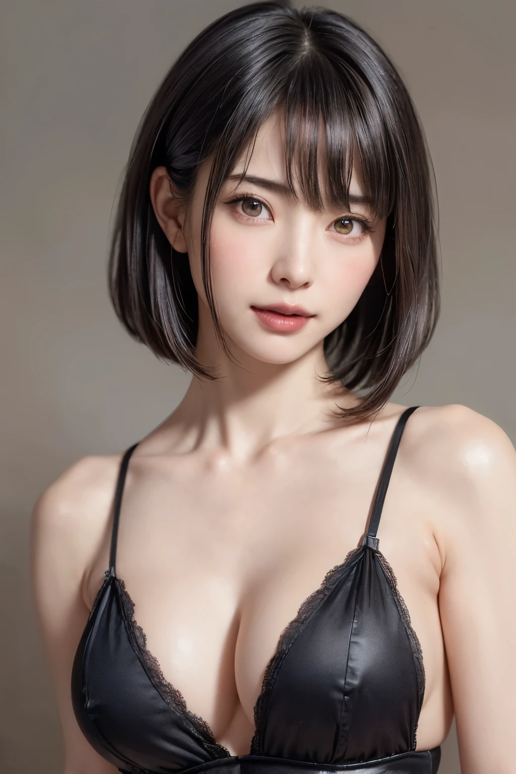 (Tabletop, Highest quality、Ultra-high resolution、Face focus focus、Focus on the side、Focus on the navel、Focus on the décolletage、Very attractive beauty、Add strong highlights to the eyes、Look closely at the camera:1.4、Really beautiful bangs:1.4、Short Brunette Bob（With bangs）:1.4),1 girl, Report, Black-haired, Realistic, Looking at the audience, Pale black eyes, short hair, lips, Lip gloss, Upper Body、Big eyes、eyelash)、((Italian natural background、Hyper Realistic Stick:1.4))、((short hair with bangs:1.4、Beautiful 46-point bangs:1.4、{Hugeな|big|Hugeなな|Mega} chest:2, chestの谷間:2、Big eyes、Give students a very strong highlight、very bigger chest、Looking at the audience、Very beautiful beauty、Show me your ears、Beautiful long neck、Beautiful neckline、smile、A smilee　Beautiful Teeth、Open your mouth and smilee))、2、Very cute supermodel、Perfect Anatomy、{Huge|big|Hugeな|Mega} chest, chestの谷間、とても可愛いsmile、Beautiful Teeth、Beautiful décolletage、Beautiful Art Nouveau style out of focus background、The beautiful beauty of Caucasians