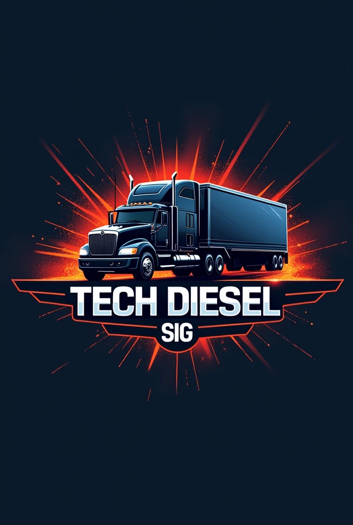 Create a logo for a company called tech diesel Add a truck