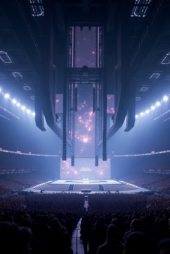 Stage 10 times bigger than Taylor Swift&#39;s stage with 1000 lights and 5 screens in a huge stadium. 