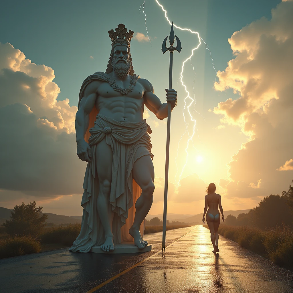 ((work of art)),(best qualityer)),greek style,in the universe,A huge statue of the God Ares stands in space,Lightning in the sky, Sunnyday, Look to the camera,Ares standing,Ares holding the spear with his right hand, glimmering,glow effect, fully woman with big ass ohe road,Hyper-Realism,hyperphotorealism,real photography,8k,High definition,high qualiy,work of art,very well, (((offwhite))),Discoloration,blurring,inking,8k,very well,high qualiy,(((oc renderer)))