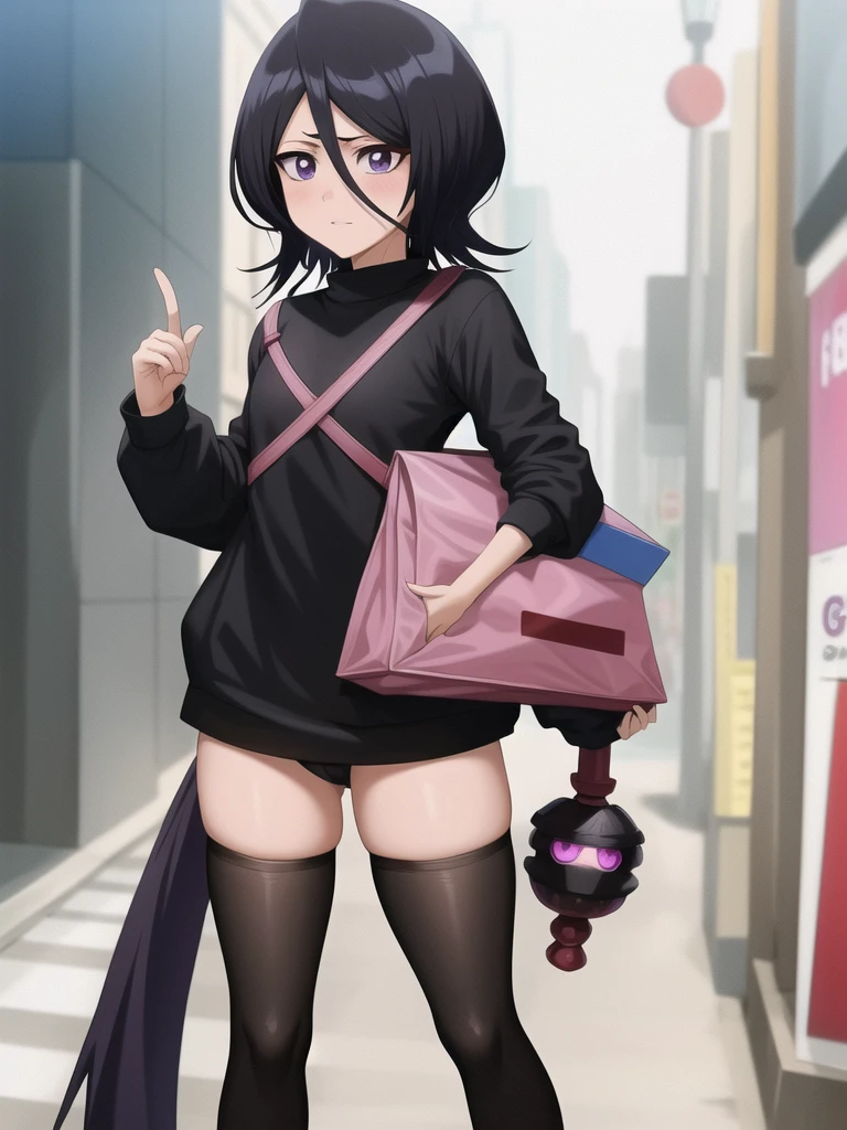 captured anime fantasy, forst,pathway,
1 girl, standing alone, shorth hair, Bblack hair, purples eyes, Cramped, tight wet black leggings,She is alone on a street full of shops,tight black panties
