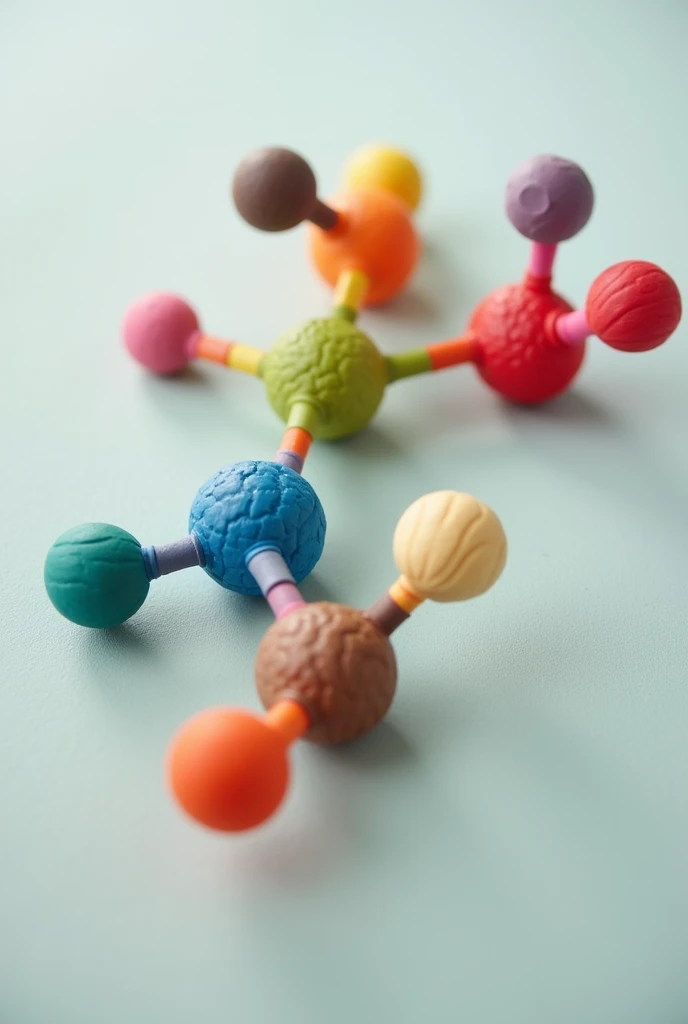 Linear diagram of ribulose with plasticine balls for school use