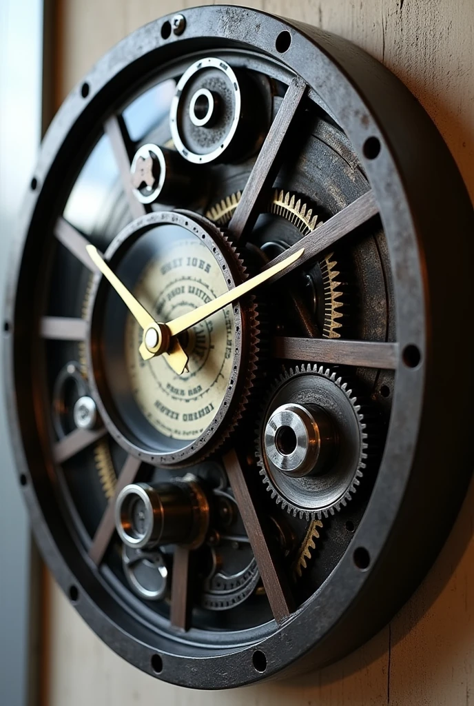 Clock with a custom car engine