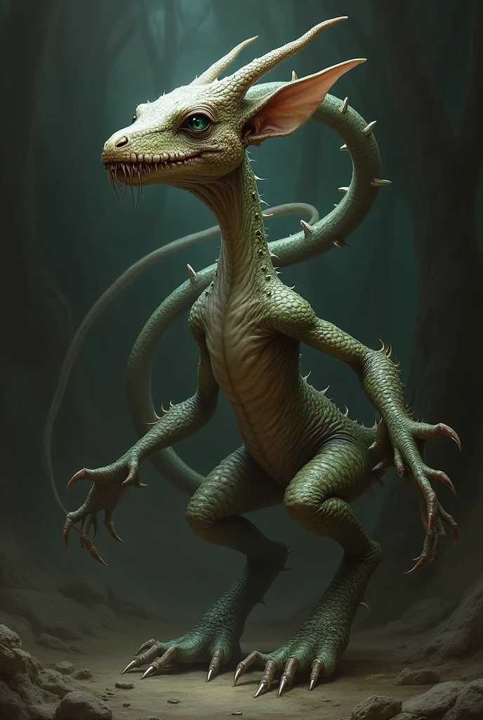 Snake neck, lizard ass, fairy snout, monster face