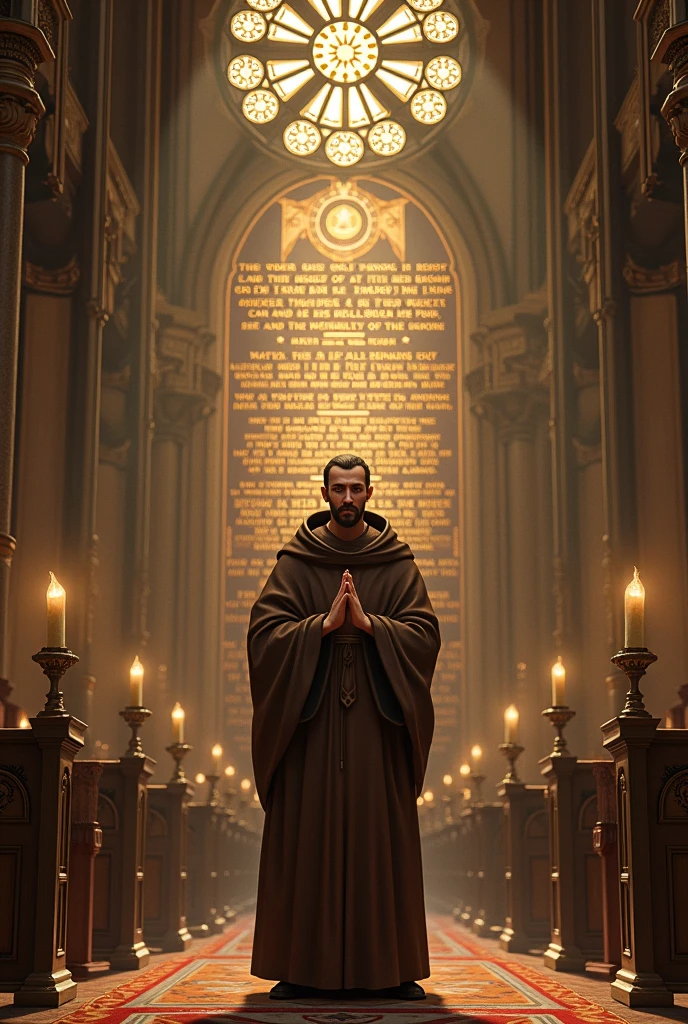 Church resplendent with the words of Saint Francis