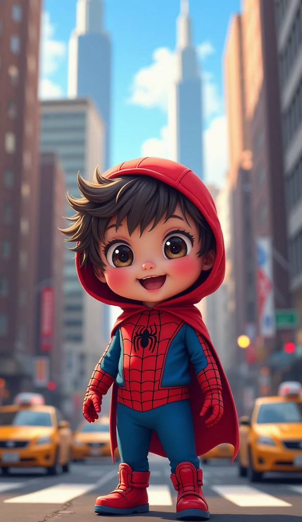(ultra detailed)、new york、cute、child、Spiderman、anime、character