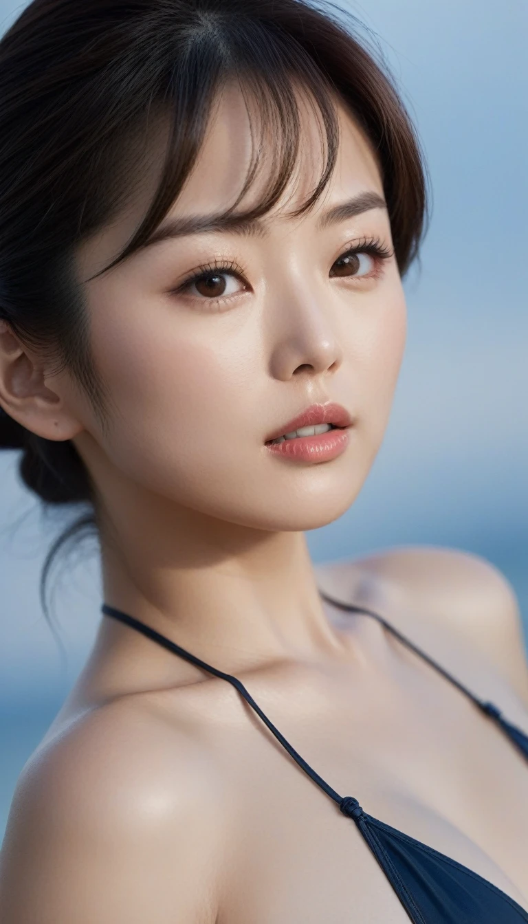 score_9, score_8_up, score_7_up, best quality, masterpiece, realistic, photorealism, film grain, low anglel shot, high-key lighting, soft shadows, dark theme,
a beautiful elegant japanese actress in an sexy swimsuit,beautiful detailed eyes, beautiful detailed lips, extremely detailed face, long eyelashes, , amazing proportions,
against a clear blue sky, overcast sky, outdoor,
