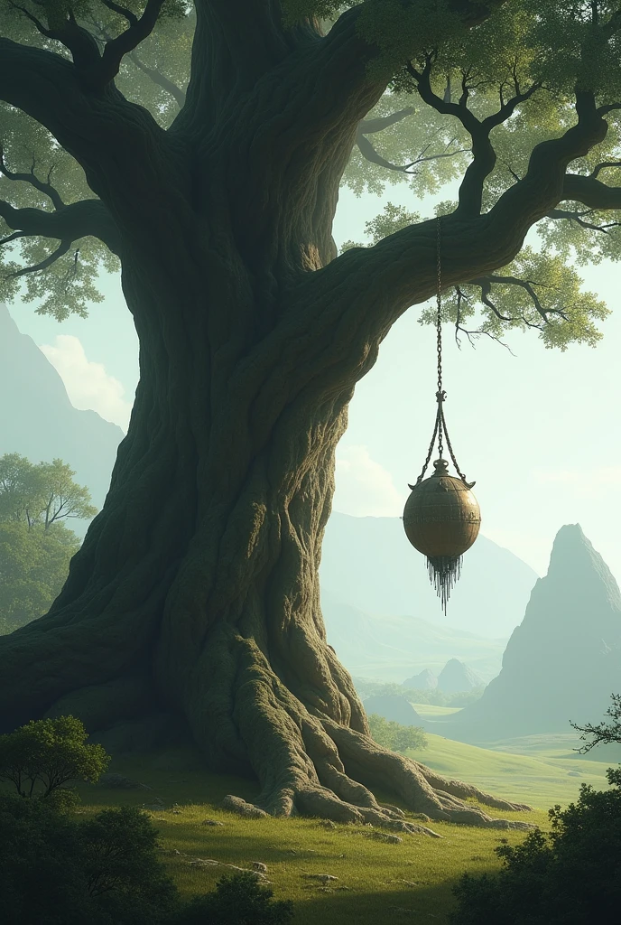 A tree with a branch where something hangs