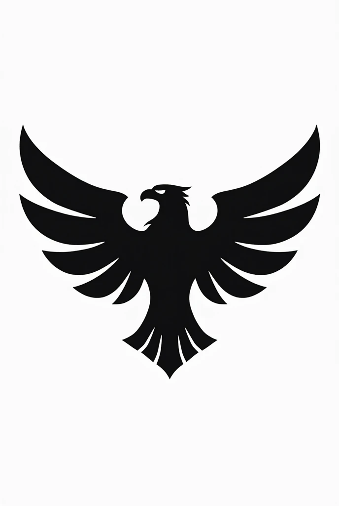 a black and white logo with a large eagle on it, with an eagle emblem, eagle logo, patagonian, eagle wings, took the ipad, mobile wallpaper, phone wallpaper, majestic symmetrical eagle wings, eagle, white eagle icon, Shoulder patch design, Ade Santora's Style, eagles, High quality photo, screen saver, an eagle, plain background