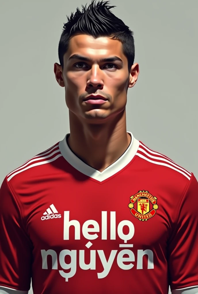 CR7 wear Manchester United shirt write “Hello Nguyên” on this 