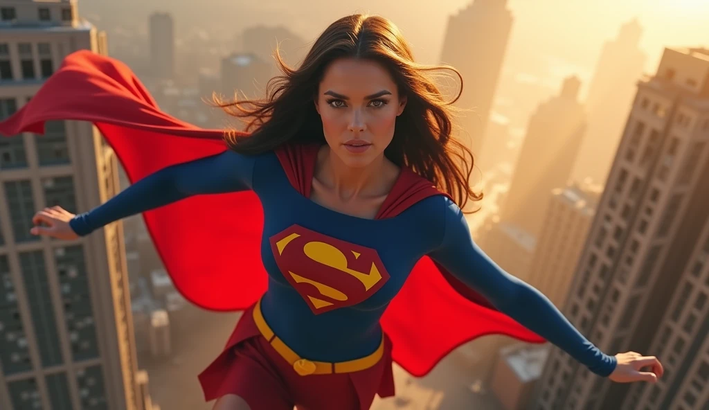 Julie Hagerty(((very beautiful(((Dark hair))) Supergirl (((1984s costume))); Julie Hagerty))) Super old woman Julie Hagerty; confident, powerful, indestructible, attractive; big and firm chest, floating high above the city, sunlight streaming through the clouds, dramatic pose, cinematic lighting, colorful cityscape below, gritty urban environment, intricate details, hyper-realistic, 8k, cinematic, dramatic, grandiose, superhero, flying, cape flowing, muscular, confident, powerful, determined expression, glowing eyes, lens flare, volumetric lighting, cinematic camera angle, dramatic shadows and highlights, photorealistic, vibrant colors, highly detailed, masterpiece