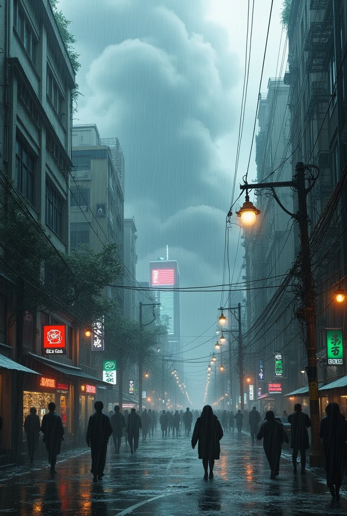 Create a city having a typhoon
