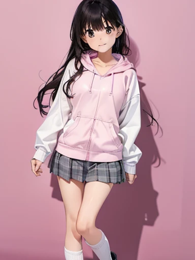 Browsing Caution,((Perfect Anatomy:1.5,Realistic,:1.3,RAW Photos:1.3,masterpiece、Highest quality、Ultra - High resolution、High resolution、Extremely detailed CG、8k)),Cowboy Shot,1 female,alone,20 year old beauty,(Beautiful and exquisite face and eyes,Big and beautiful eyes),Bright green eyes,(Blonde,ponytail,Long Hair,bangs),(Medium chest,Slender body,Small Head,skinny, Glowing Skin,Oily skin,Glowing Skin),Are standing,Put your arms behind your back,((Pink hooded sweatshirt,Oversized hooded sweatshirt,Long sleeve,black_Knee socks)),  break ,  ((白いPantiesー:1.2、Love Juice)),  ,in the train,A large number of people々、Inside the train、Tokyo、Panties、smile