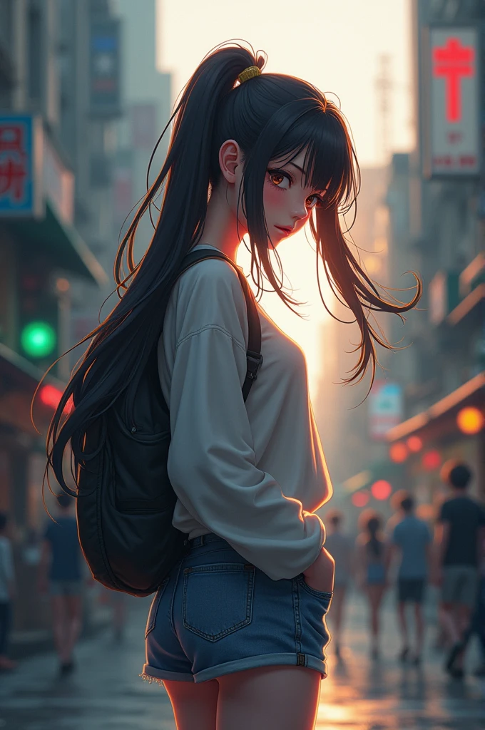 anime風の女性キャラクターのカラフルなプロフィール写真. anime「My favorite child」has different characteristics from。. The setting is a futuristic city lit up by neon lights.. It&#39;s an exciting and adventurous environment.. Camera settings、A digital camera with a low ISO setting。. The lens is a medium aperture zoom lens.. キャラクターデザインは日本のイラストレーターとanimeーターからインスピレーションを受けています, Akiko Sterrenberger, And the cinematography is by Makoto Shinkai, Your Name director
