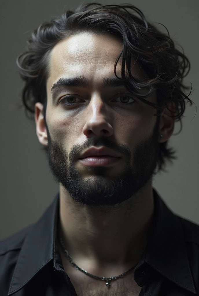 Homem bonito, cabelo longo, sozinho, vampiro, rei coroa