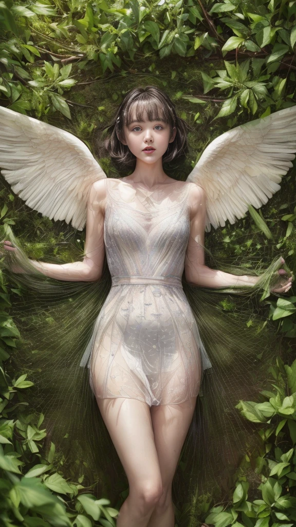 Fantaisie photo taken by Florence Henri in 1920, ((3/4 waist portrait)) of a sexy and attractive, glamorous and elegant (((pixie fairy girl))) <lora:AlyssaHart_v1.0:0.9> with (((translucent butterfly wings)) symmetric in the back, ((see-through nightie)) , depth of field, bokeh, from an enchanted forest, fairy forest as background, intricate skin, intricate background. photographic spotlit detailed black and white in the style of Hurrell bright morning light (masterpiece) (best quality) (detailed) (8k) (HDR) (cinematic lighting) (sharp focus) (intricate)