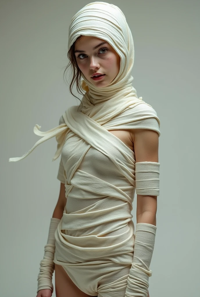 beautiful girl was forced to be made into a living mummy,, her whole body had become a mummyThe girl couldn't breathe.
The girl had become a fully living mummy.From head to toe, she was tightly wrapped in bandages, leaving no gaps.Her face was also covered in bandages.There wasn't a single gap in the bandages covering her entire body.His whole body was covered in bandages, there was not the slightest gap, the bandages were very tightuntil his face could no longer be seen because it was covered by the bandage