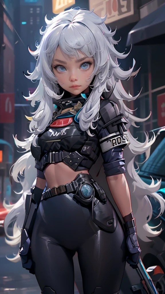 envision a 8k, highres, cinematic, full body concept art design sheet of a woman with a mature face with white hair, gray eyes, Riot Gear, Tactical accessories, black tight suit, fantasy armor, jrpg inspired armor, in dark lighting, against a dark gray background