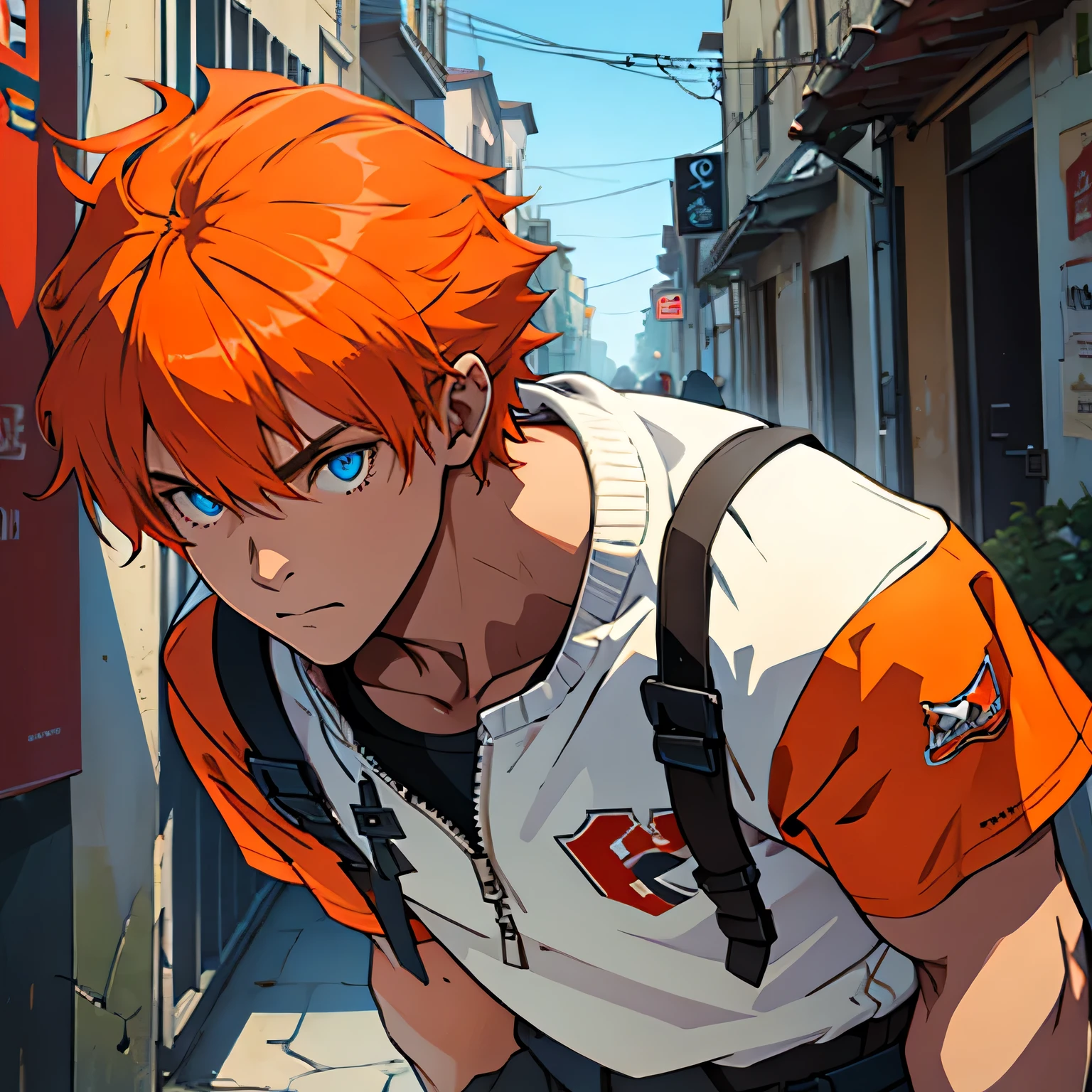 Human Male scent With orange hair , blue pupils
