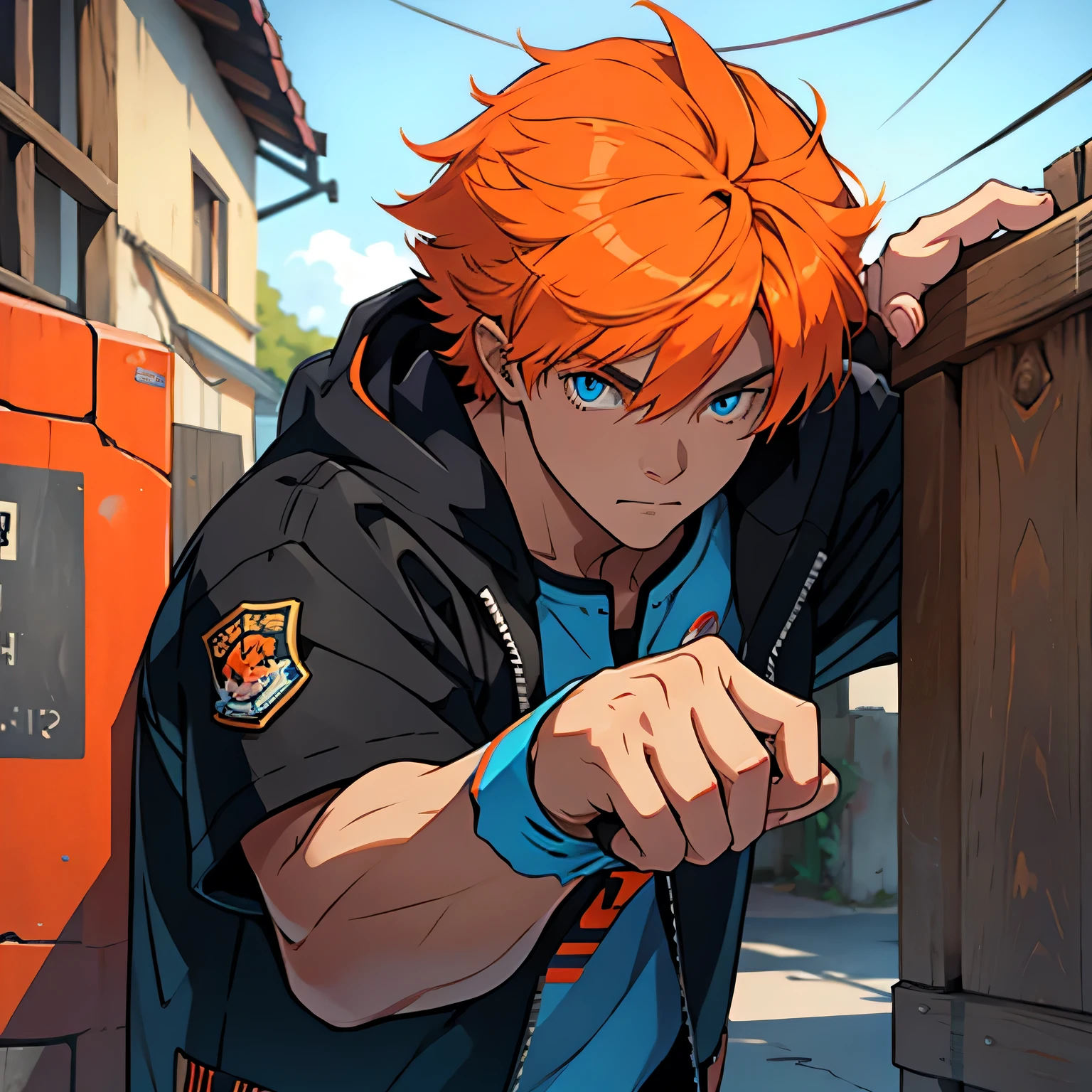 Human Male scent  With orange hair , blue pupils 