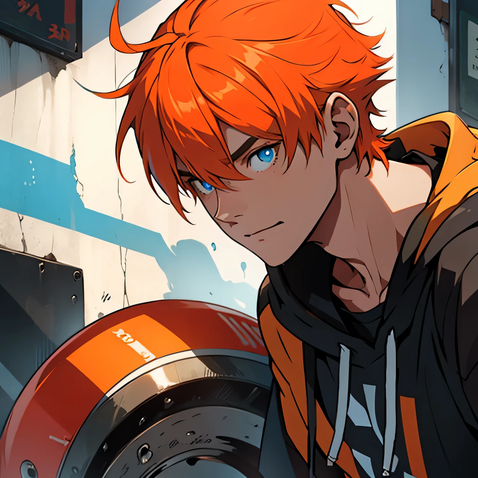 Human Male scent With orange hair , blue pupils