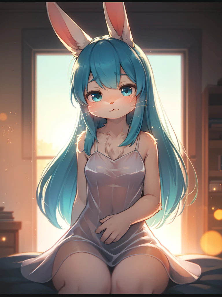 Hatsune Miku、On all fours、Naked but wearing a white apron、Naked Girls、Bare back、Bare Belly、Bare armpits腹、Bare armpits、Bare arms、Fair skin、Light pink nipples、A thin body with protruding ribs、Cat ear、Small breasts、Cat's Tail、、whole body、Bare feet、From the side