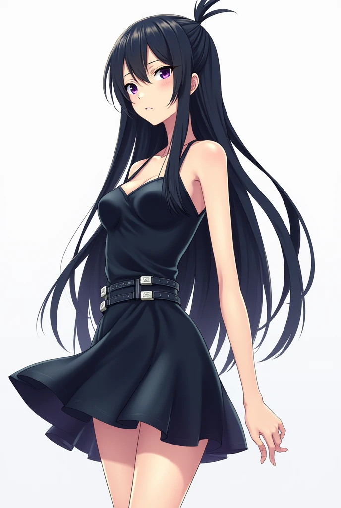 masterpiece, best quality, 1girl, violetparr, mask, long hair, black hair, hair over one eye, solo, looking at viewer, <lora:VioletParr:1>
cowboy shot, long hair, hairband, purple eyes, 20 years old, white dress