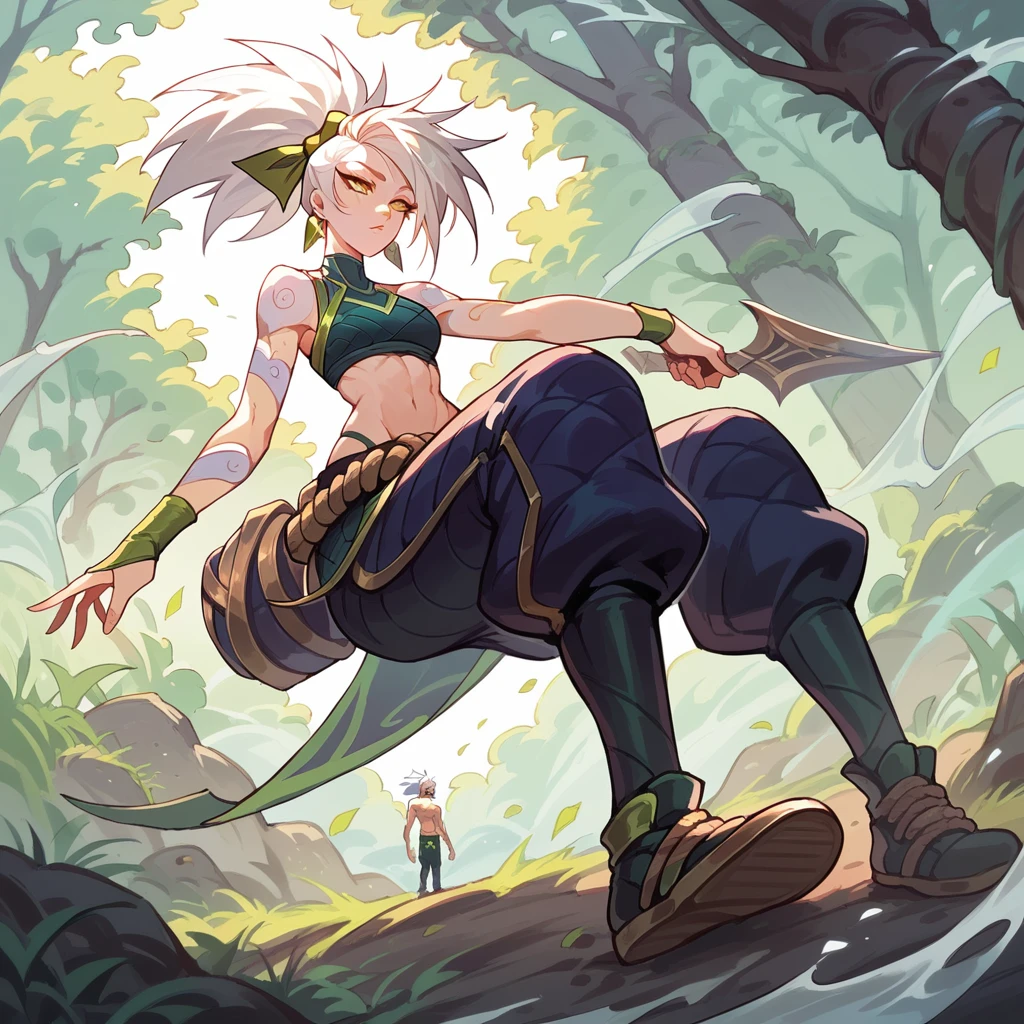 score_9, score_8_up, score_7_up, akali (league of legends), 1girl, yellow eyes, sexy, full body, squinty eyes, earrings, white hair, long eyelashes, play boy