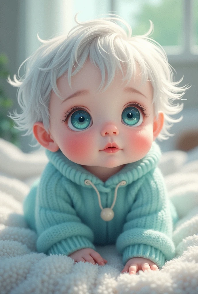 a 9 boy, cute, blue eyes, messy short hair, realistic, close UP, FHD --auto --s2