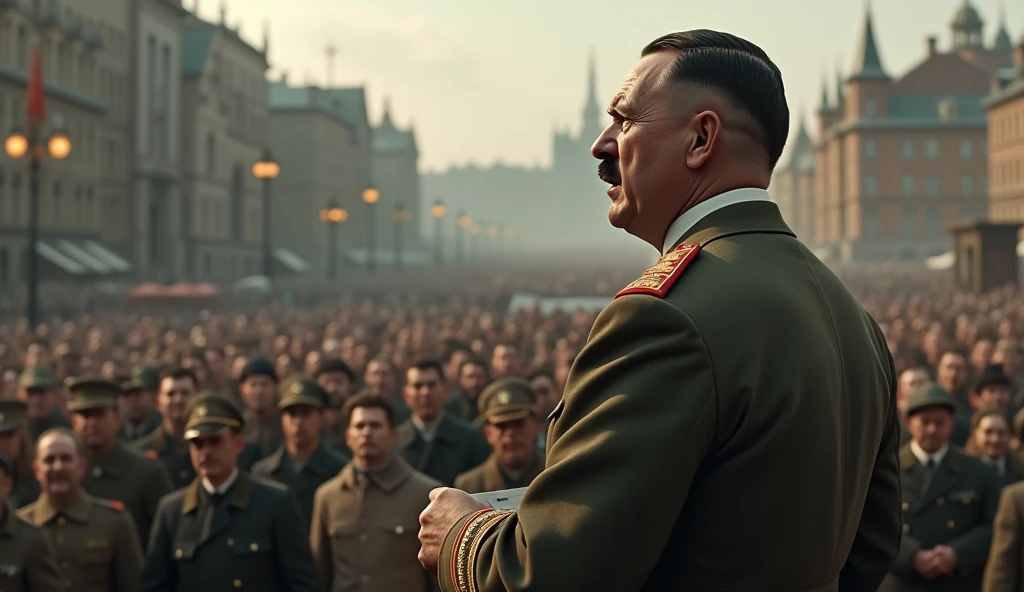 Adolf Hitler usando tenno e segurando uma bandeira do brasil