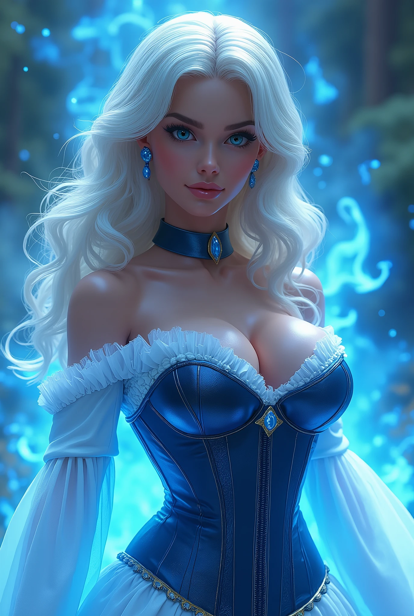 Princess Targaryen, gardens, fireflies, magical, looks like Lauren Jerman, graceful, flowing white hair, in a 16th century dress studded with diamonds on fabric with open shoulders, large breasts, beautiful indigo eyes, delicate face, waist-high, hd