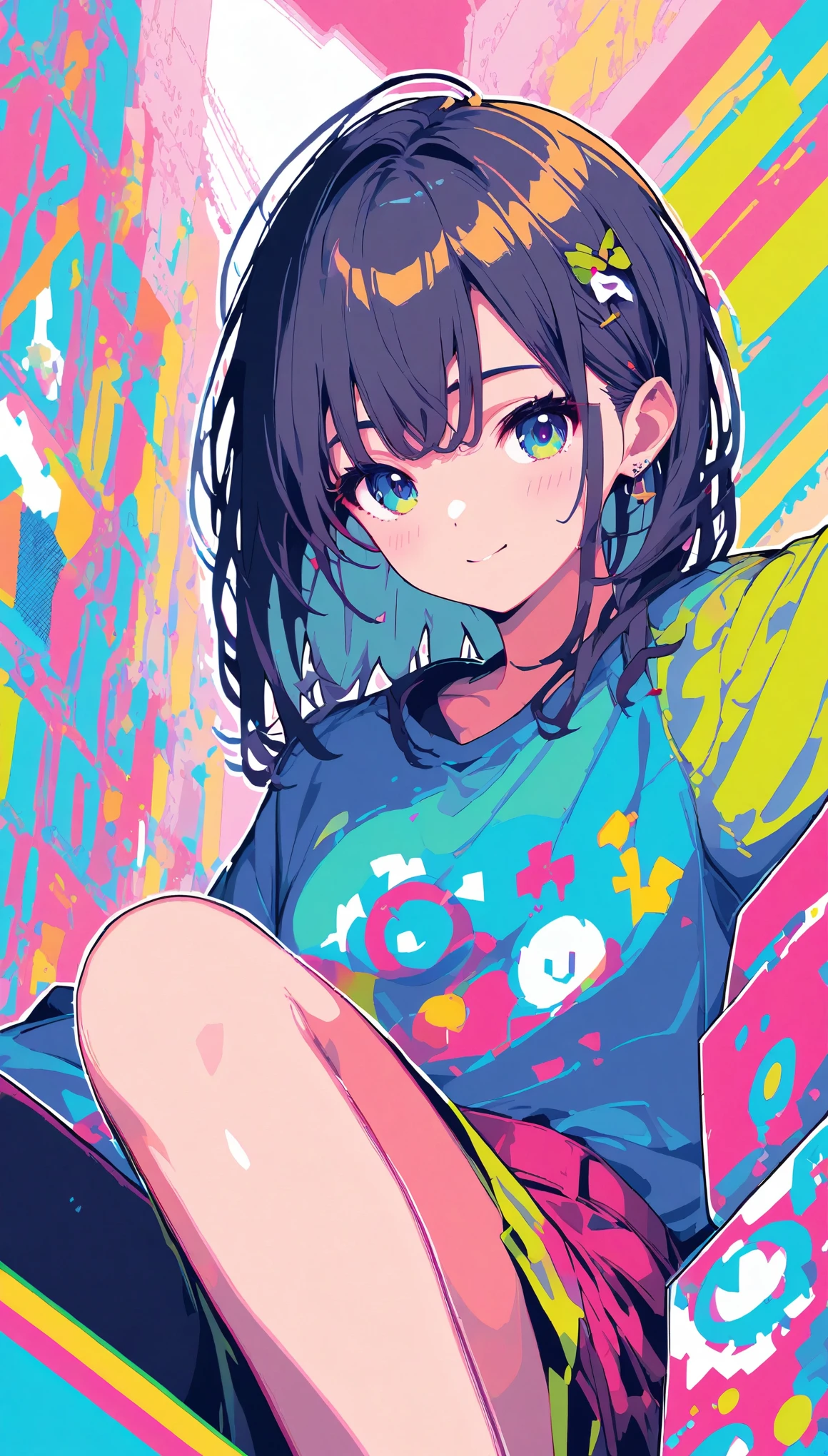 pixel art、Thin line drawing、colour、Poster、Digital Art