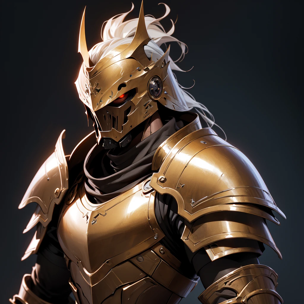 envision a 8k, highres, cinematic Full Body Concept Art Design Sheet of a Faceless Knight with a large body with Grand Brown metal and leather armor with against a dark gray background in the style of dark fantasy