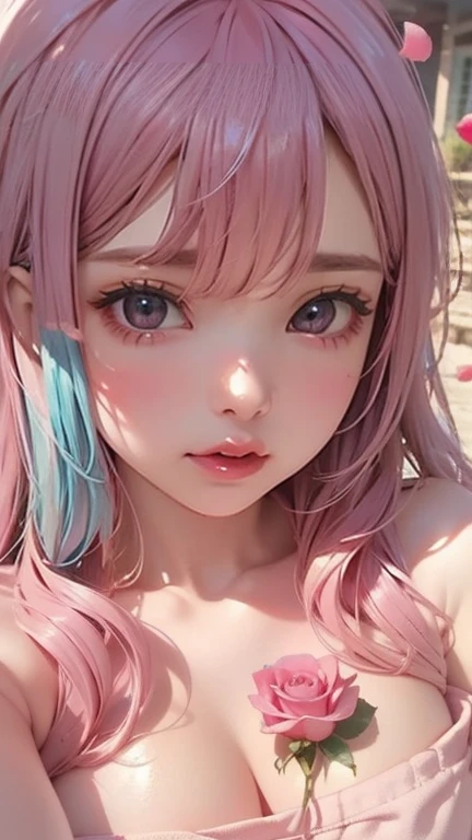 arafed femme pleinement , fille sexy aux yeux bleu, ultra realistic, Meticulously detailed, Portrait de Sophie Mudd, cheveux bruns et grands yeux, selfie d'une jeune femme, Yeux de chambre, violette myers, sans maquillage, maquillage naturel, regarder directement la caméra, visage avec artgram, maquillage subtil, superbe photo de tout le corps à genoux sur le lit, dans la chambre, Medium to large bust