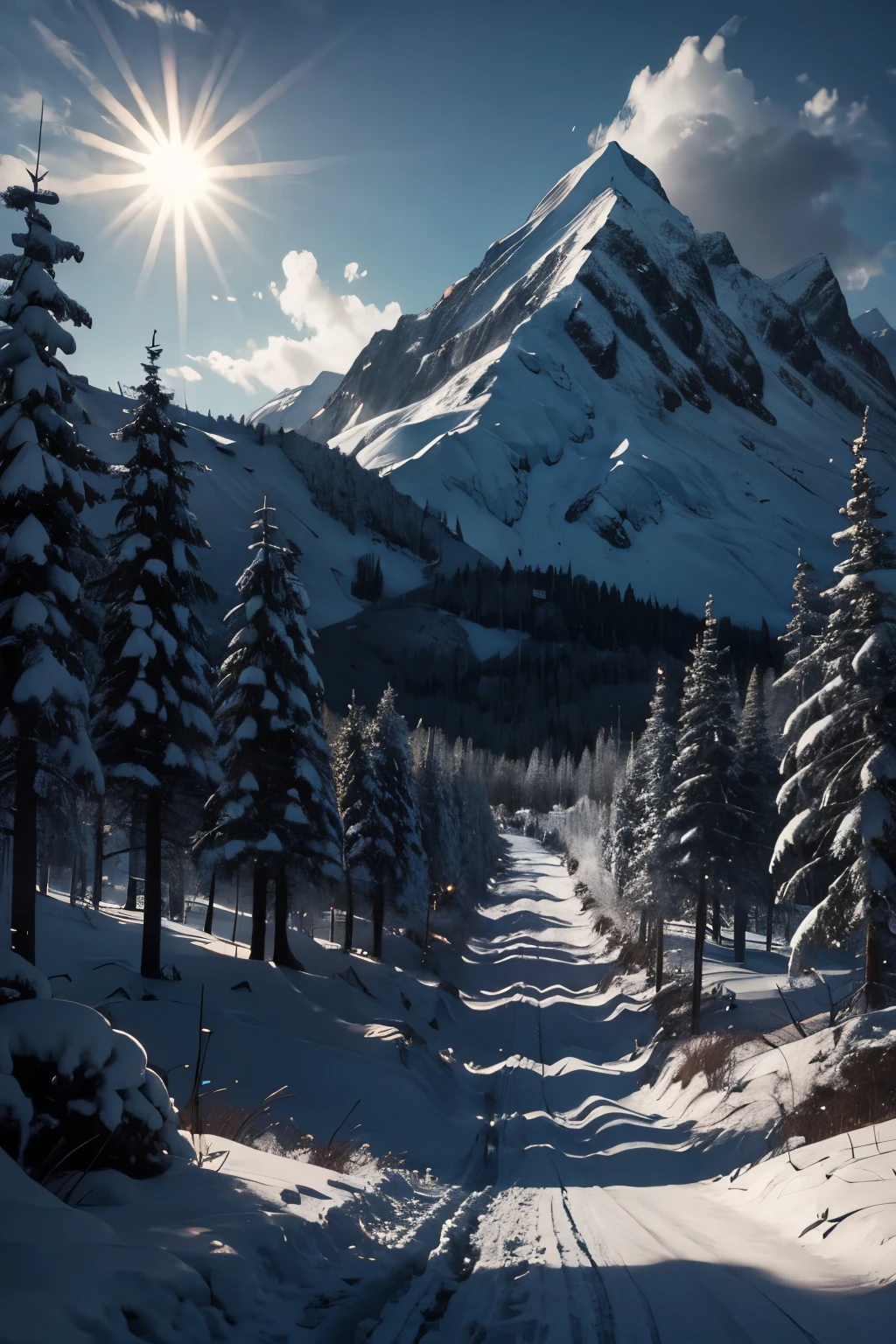 Snow Mountain，Sunlight，daytime