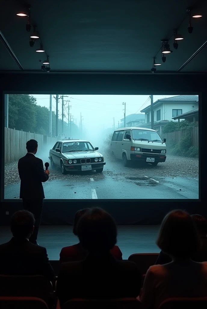 A horrific film showing the exact moment two cars collided head - SeaArt AI