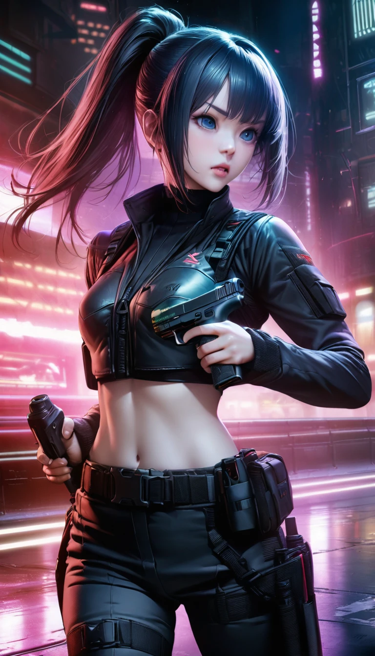 "neonlight, Mystery background blur, Discharge close-up, Fine depiction"