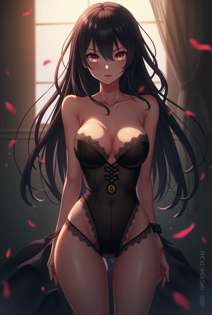 Black and white silk。Enchanting and charming。Sexy Lingerie。Perfect body proportions。The most beautiful woman