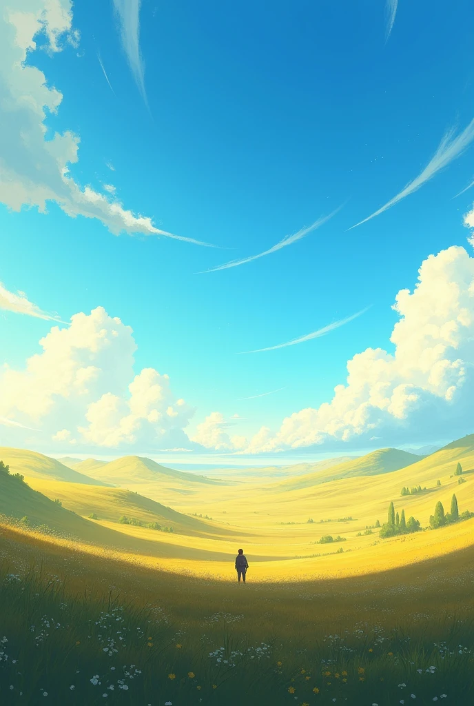 Clouds in the sky,There was a lone car in the distance, concept-art | RHADS, author:RHADS, RHADS!!!, RHADS!, Cosmos Sky. By Makoto Shinkai, Inspired by RHADS, Anime Cloud, author:Alena Enemi, Calm clouds, rhads and lois van baarle, peaceful clouds, wlop and RHADS,Lonely back