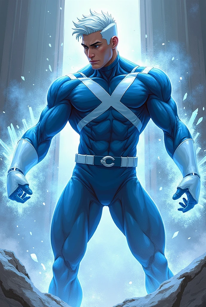 Desert Oasis,Huge muscles,Huge penis,Boy wearing a blue helmet,Hero Suit,(((8-year-old boy))),Rubber Suit,Training at the gym,Crying with a big mouth open,8 heads,Massive