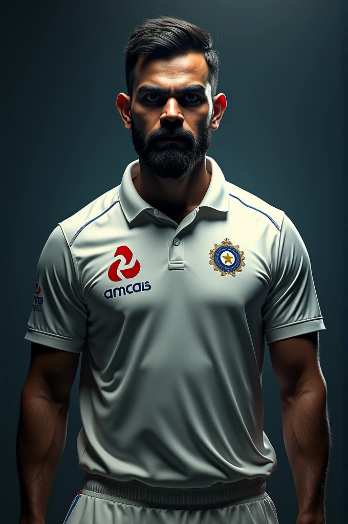 Virat kohli in test cricket jersey without any logo