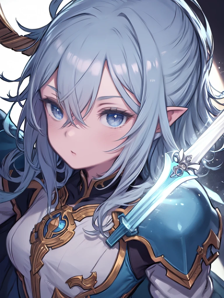 Anime girl with white hair and purple eyes, screenshot of Black Clover, anime character, female anime character, Best Anime Character Design, as an anime character, water armor, looking at the camera, cute Noelle Silva, Black Clover anime.