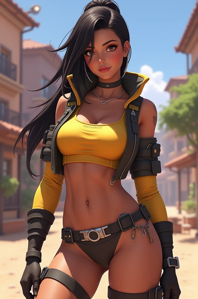 (((NSFW, sem roupas, pele escura))), (((NSFW, scientific fiction, pele escura, desenho de linha, aquarela))), with first person view high definition character art, personagem negra do jogo Borderlands, cabelo preto preso, First-person view, pronta para enfrentar seus inimigos, behind her a futuristic desert, personagem do jogo Borderlands. Esta imagem de alta qualidade, renderizada em 8K Ultra HD, mostra detalhes intrincados da cena. obra-prima aprimorada digitalmente ou pintada com requinte, scientific fiction, postura ativa, estilo de quadrinhos, post-apocalyptic fashion