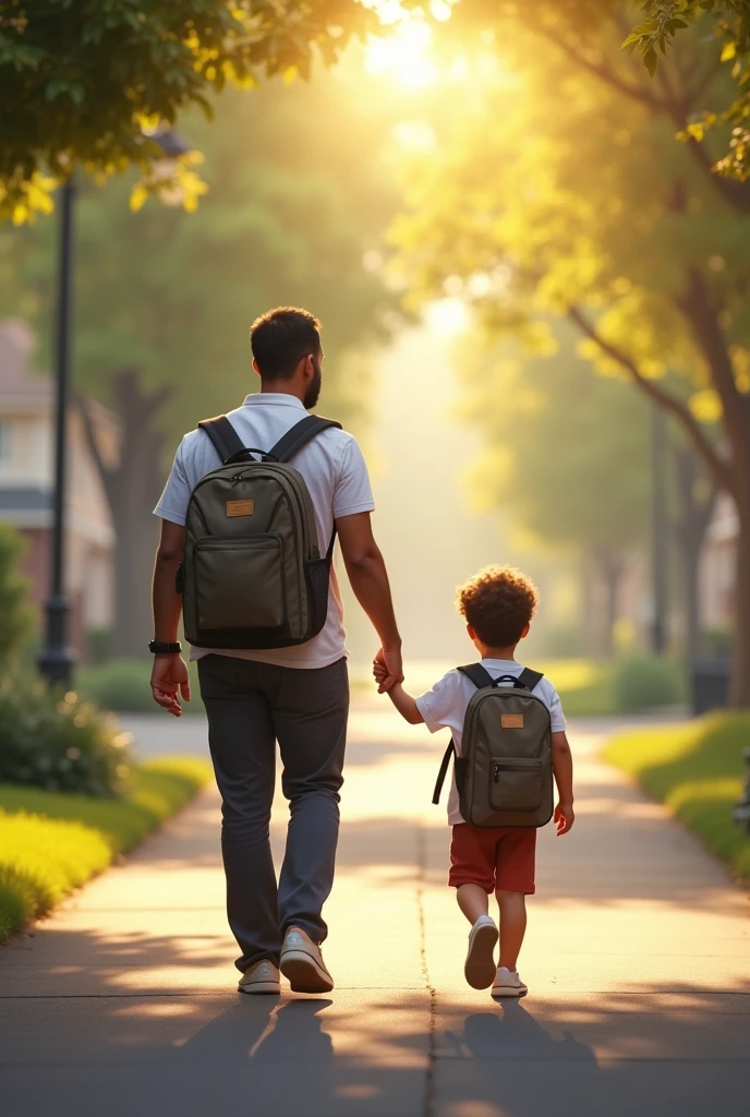 Elder brother going to college with single copy in his hand and the younger brother watching to him and getting sad because he has a big bag on his back show the emotions on face
Show the face front side of the boys