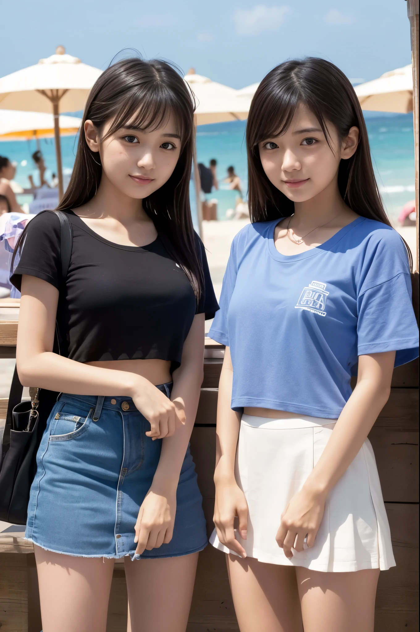 (RAW photos:1.2),high high quality,beautiful details twins girl,bunnygirl,ssmile,Highly detailed eyes and face,beatiful detailed eyes,hugefilesize,A high resolution,A high resolution,8k wallpaper,finely detailled,Highly detailed stock code uniform 8k wallpaper,light in face,cinmatic lighting,16 year old girl,pleatedskirt,A sexy pose,(photo-realism:1.4),illustratio,ultra-realistic realism, look from down,super detailing,tmasterpiece (fix finger anatomy)
