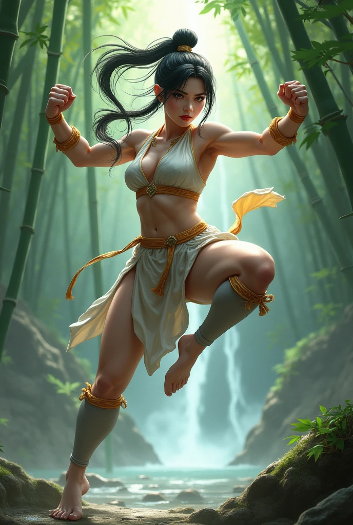 she is Running fast in jungle