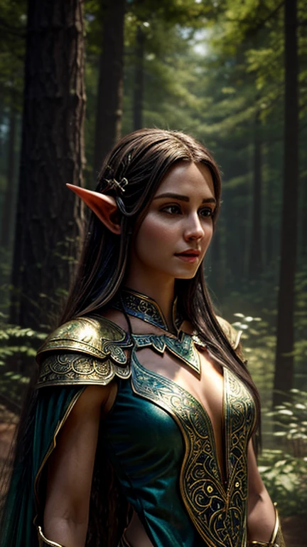 A hyper-realistic image of a female Karnathi humanoid character, closely resembling the provided 3D model. The character stands at approximately 1.8 meters tall with a light gray skin tone that has a smooth, almost metallic texture. Her body is athletic, with well-defined muscles, highlighting her strength and agility. Facial Features and Horns: Her face is defined by sharp, angular features with a pronounced jawline and high cheekbones. She has distinct bony protrusions on her forehead, resembling small, crown-like horns. These horns curve slightly backward and are a prominent feature of her ???????. The facial expression is serious, reflecting her stern and focused demeanor. Her eyes are deep-set and intense, with a piercing gaze that conveys both intelligence and determination. Body Details: Her body is adorned with light gray bone-like scales that are visible on her shoulders, upper chest, and forearms, providing a subtle contrast to her lighter skin tone. These scales are smooth and minimal, accentuating her alien nature while maintaining a humanoid appearance. Additional bony protrusions are present on her back and thighs, seamlessly integrated into her body structure. Clothing: She is dressed in minimal clothing that consists of dark-toned undergarments, which contrast with her light skin and emphasize her athletic build. The clothing is simple and functional, designed to offer coverage while showcasing her physical form. The textures and folds of the fabric should appear realistic and naturally conform to her body. Pose and Expression: She stands in a neutral position with her arms slightly outstretched, as if ready for action, while maintaining a balanced posture. Her expression is focused, with a slight furrow in her brow, giving her an intense and commanding presence. Background: The background should be neutral, focusing all attention on the Karnathi character. The lighting is soft, yet sufficient to highlight the intricate details of her skin, scal