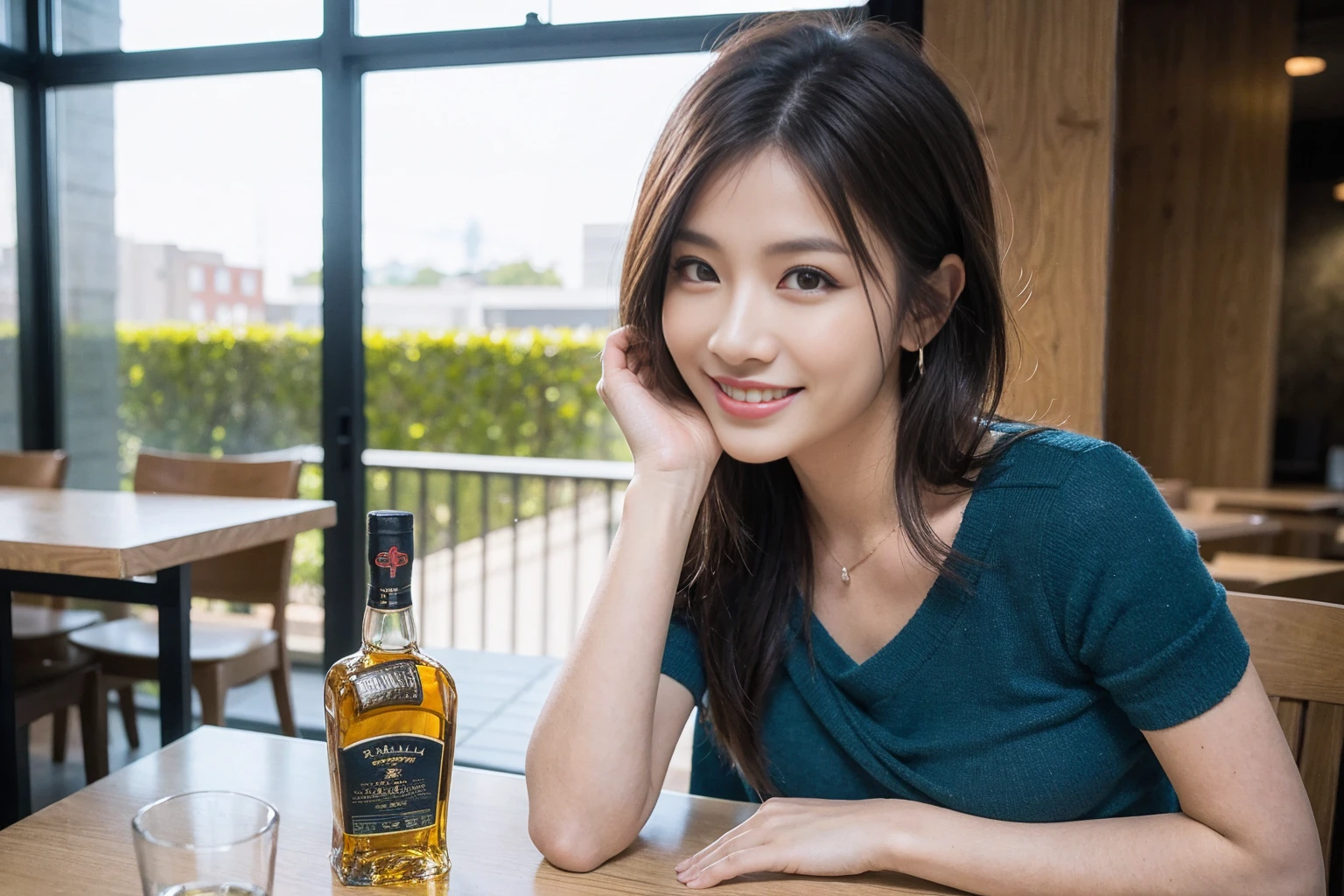 ((Highest quality、8k、masterpiece:1.3))、Whiskey bottles、The Macallan、Joni Black、Old Parr、whiskey、Suntory、Nikka、Slim Couple、modelカップル、(Realistic, Intricate details:1.2), full-course dinner、Whiskey bottle and glass on the table、Single Malt、scotch、Rocks glass、Shot Glass、Malt whiskey、、Scotland、Amazing view of the sunset sky and clouds、A bright smile、The wonderfulness of smile、 Beautiful Face, blue eyes, The light shines on your face, blush, short hair,Bright Face、 (Age 37), 3,Two beauties、Brown Hair、Shortcuts、Short sleeve shirt、dress、Beautiful woman 1, (Slim face), (The body is スリム), (Brown Hair), (Shortcuts), cheeks turn a little red,Attractive beauty、restaurant, In a prominent place (From the waist up) Nova Frog Style, actress, model, (smile: 1.15), Beautiful fine grain, Depth f/2,saturation, High Contrast, Strong light and shadow,Moist Body:1.5、3D texture、Delicate eyes、Brown Hair、The hair is very shiny、