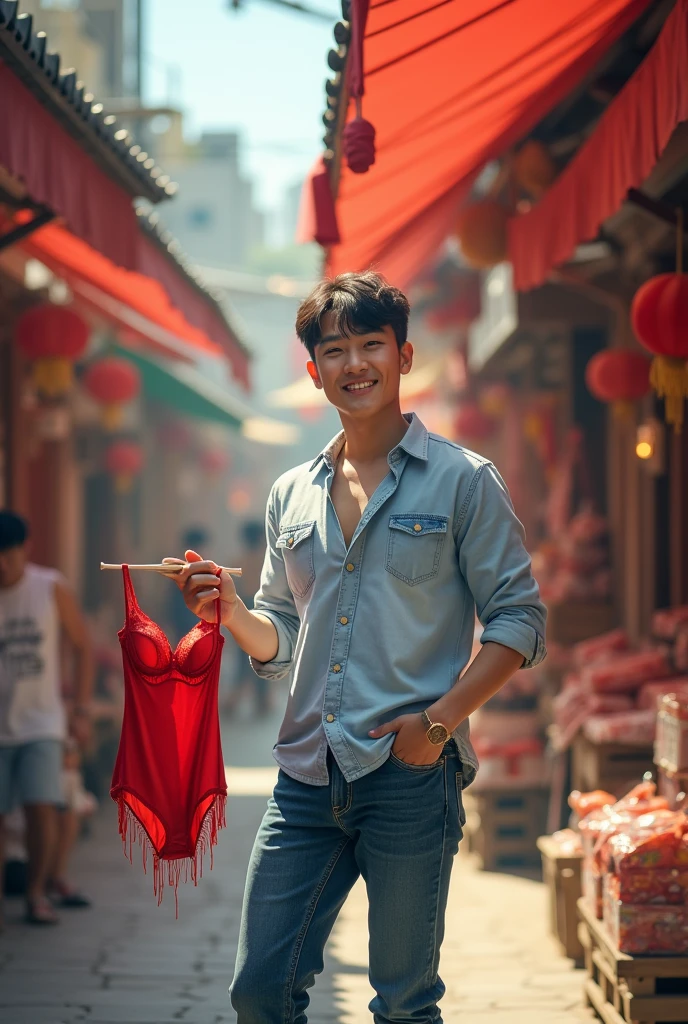 super muscular cute korean model men wearing red thong in midle party with many glitter balloons (professional 3d render:1.3) af (Realistic:1.3) most beautiful artwork photo in the world，Features soft and shiny male heroes, ((Fantastic location, Majestic cluttered environment)), full body 8k unity render, action shot, skin pore, very dark lighting, heavyshading, Detailed, Detailed face, (vibrant, photograph realistic, Realistic, Dramatic, Dark, Sharp focus, 8K), (Old leather garments damaged by weathering:1.4), ((((Wear fur)))), (Intricate:1.4), decadent, (Highly detailed:1.4), Digital painting, rendering by octane, art stations, concept-art, smooth, Sharp focus, illustration, Art germ, (loish:0.23), wlop ilya kuvshinov, and greg rutkowski and alphonse mucha gracias, (Global illumination, Studio light, volumettic light), heavy rain, particles floating, lotr, fantasy, elf, full bodyesbian, ((Dark and ancient city background:1.3)),CGSesociety,art stations